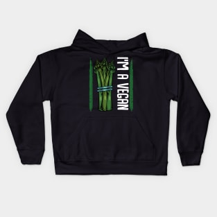 Asparagus - I'm A Vegan - Healthy Vegetable Statement Kids Hoodie